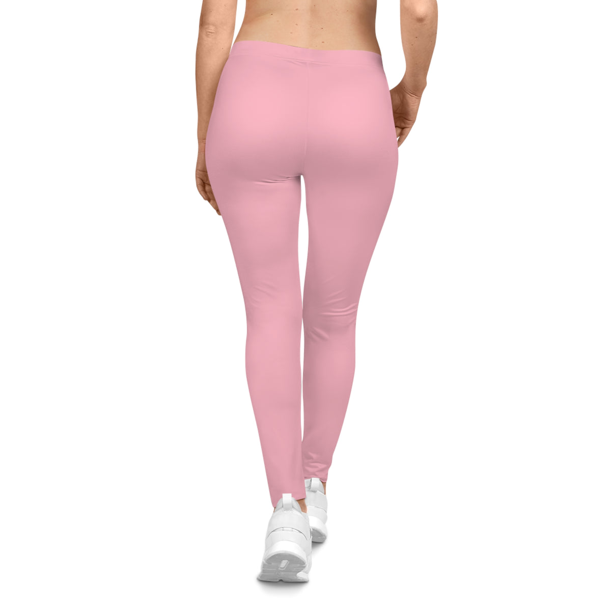 Cherry Blossom Pink Color Women's Poly-Span Casual Leggings XS-2XL