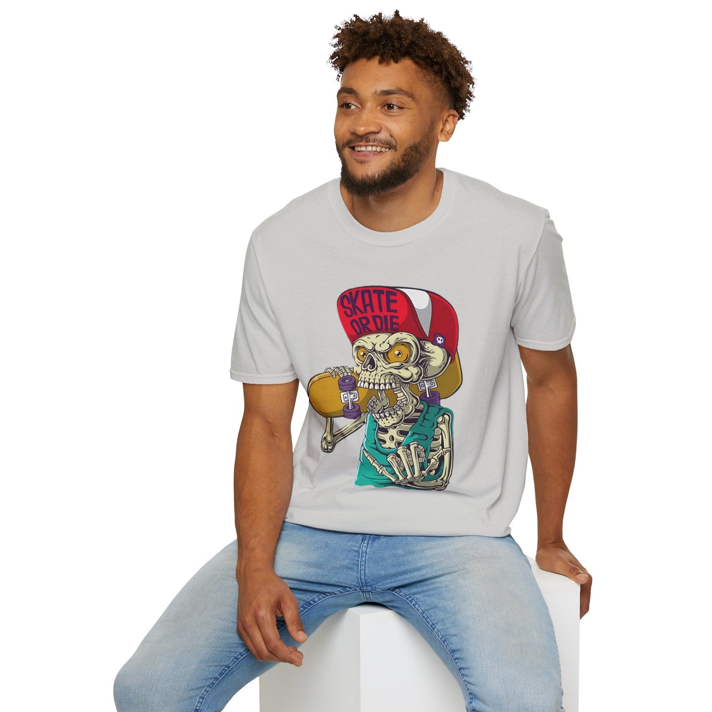 Skull T Shirt Skeleton Tee Unisex Softstyle Cotton Gildan 64000 Graphic Tee For Everyday Wear