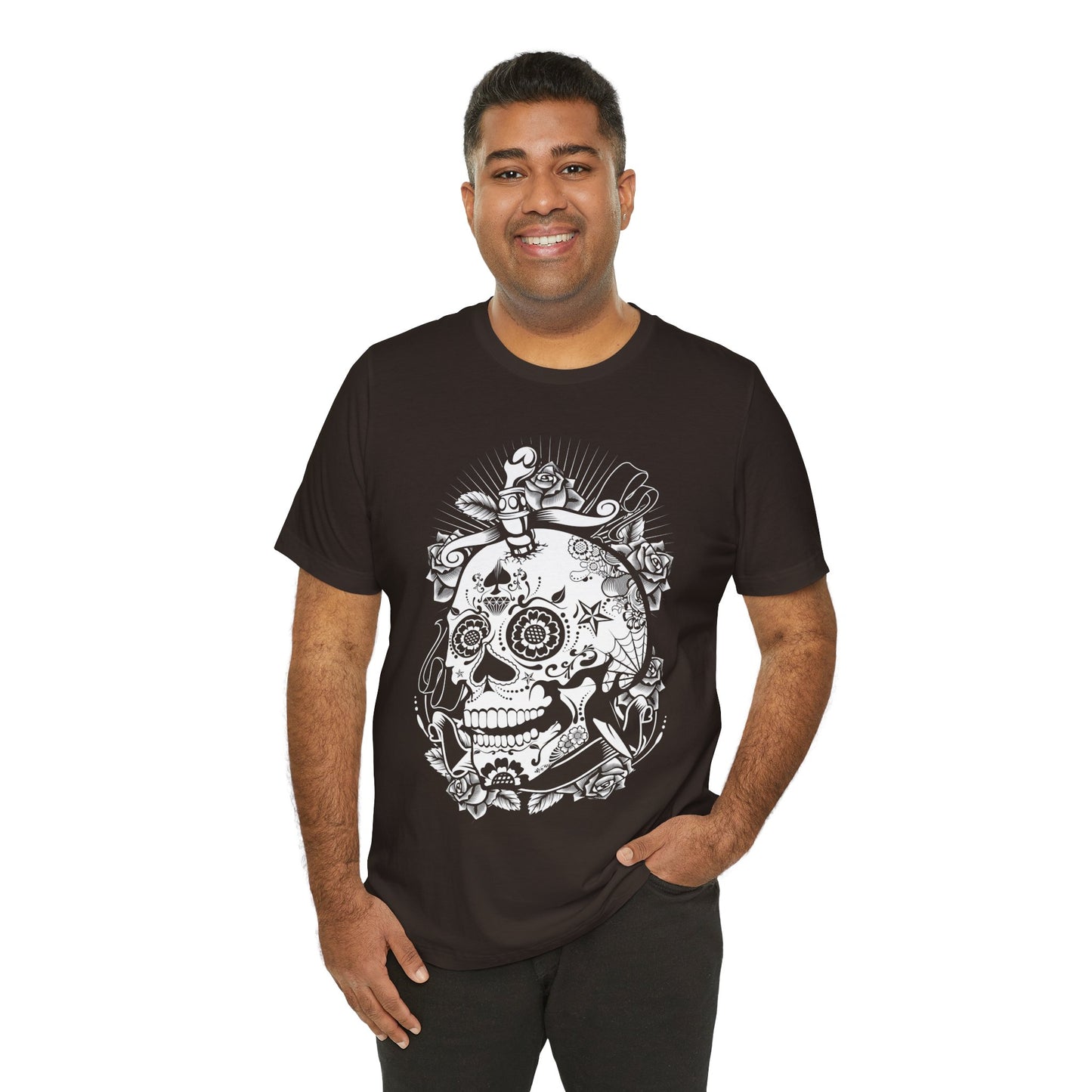 Unisex Cotton Tee Shirt with Skull