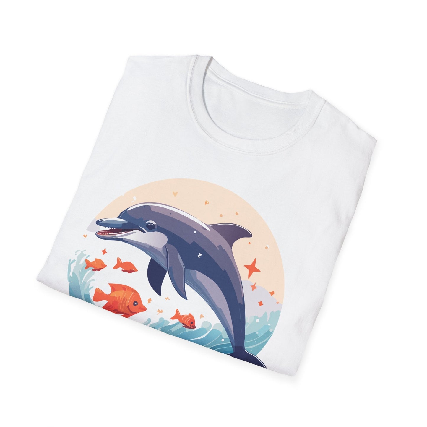 Unisex Dolphin Shirt Gildan Softstyle 64000 Short Sleeve Fish Tee With Dolphin Graphic