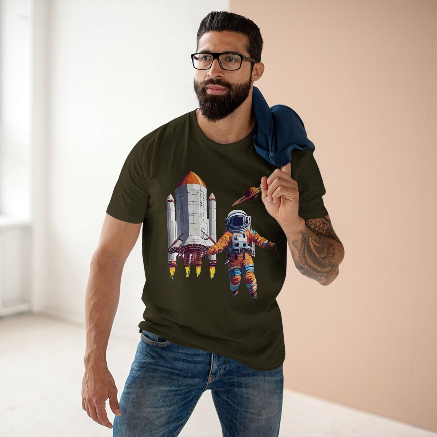 Cosmos Shirt Astronaut Tee CS 7 Unisex Premium Cotton Staple Tee Retro2Nova Art Original Art Design