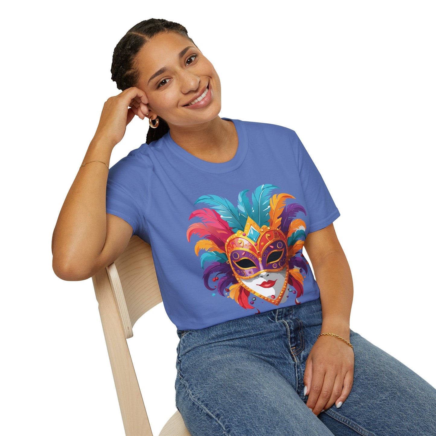 Mask Graphic Unisex Cotton Masquerade Design Artwork Tee 27