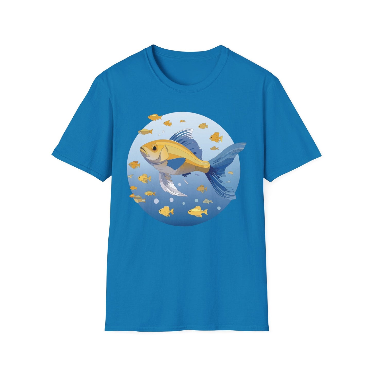 Fish Art Graphic Tee Shirt For Men And Women Unisex Cotton Softstyle Tee With Fish Artwork Design