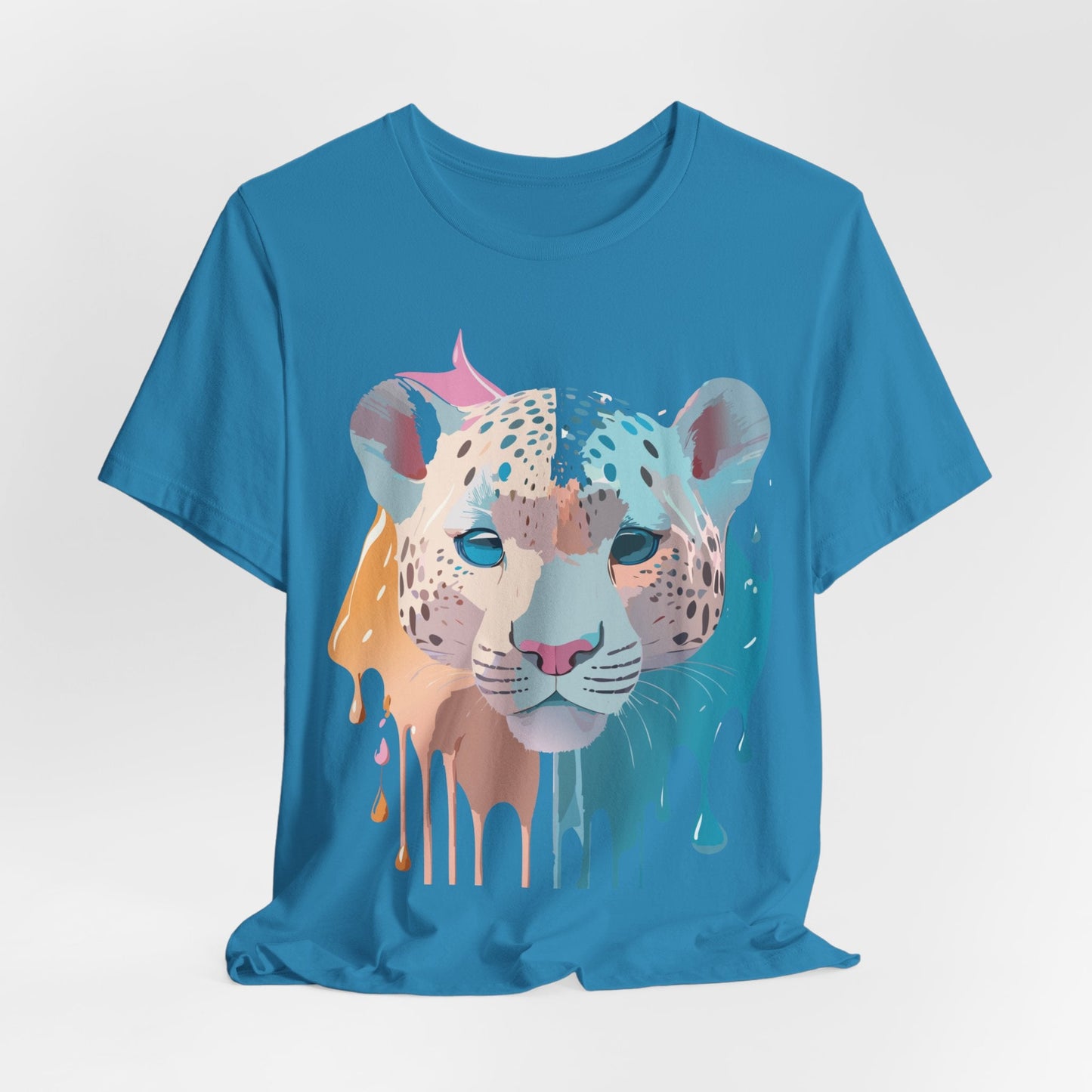 Adelpha Cheetah Graphic Tee Unisex Short Sleeve Art Design Shirt