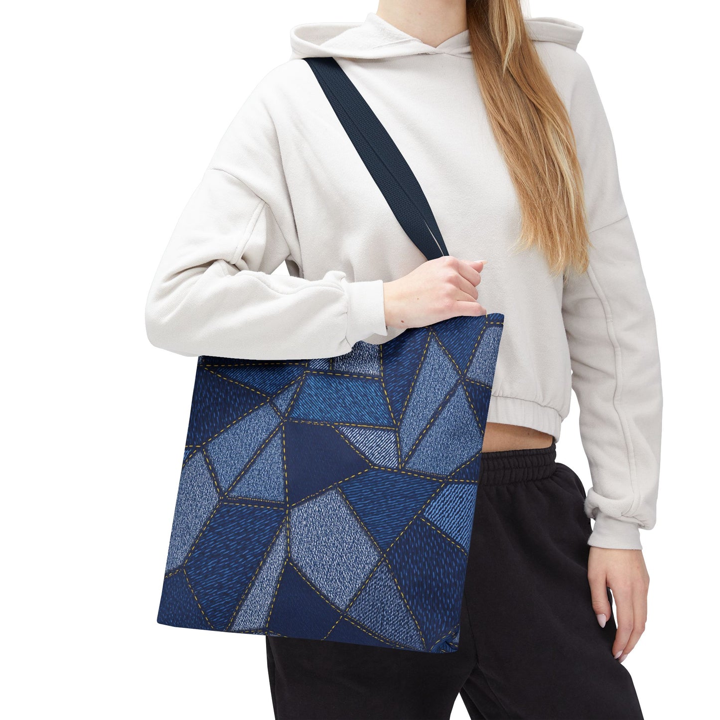Denim Fabric Imitation Print Unisex Canvas Bag Poly Spun 3 Sizes Tote Bag 104