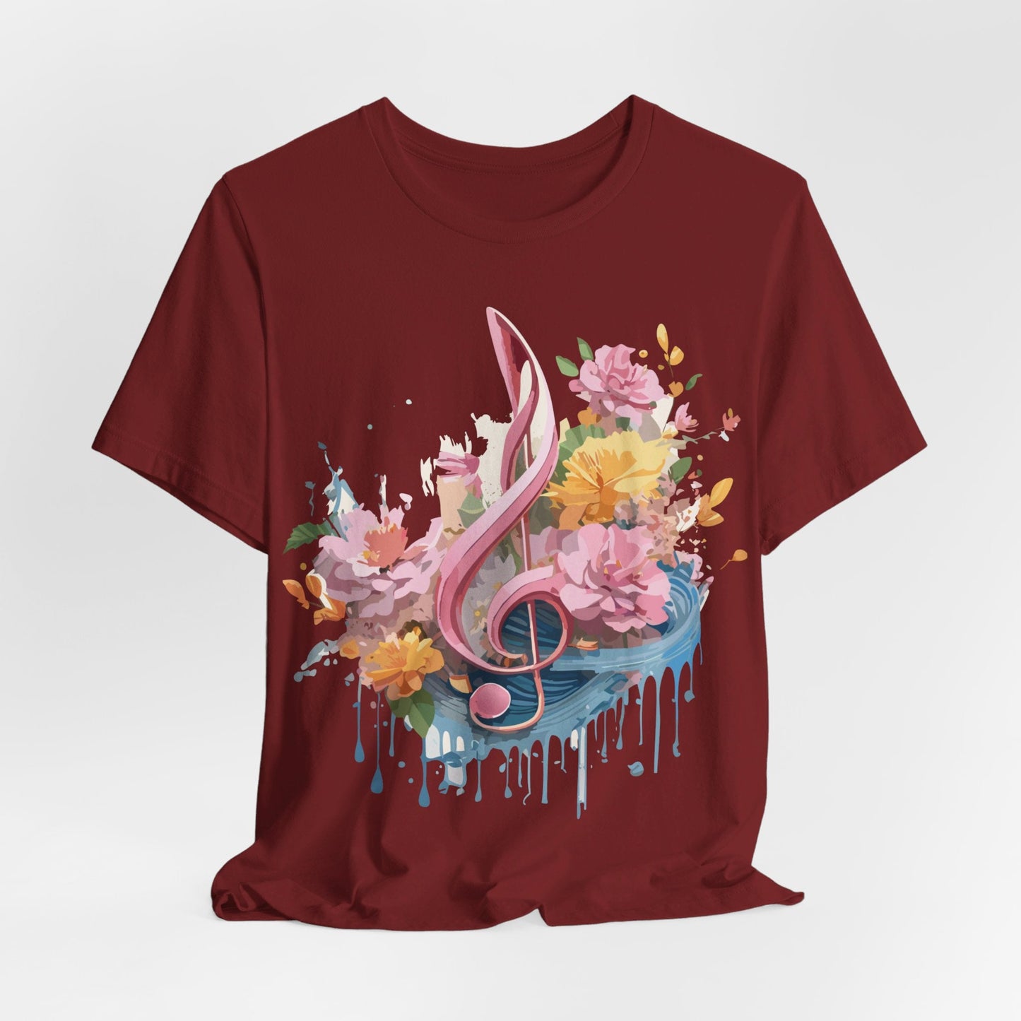 Music Graphic Unisex 100 Cotton Vintage Art with Musical Elements Tee 139