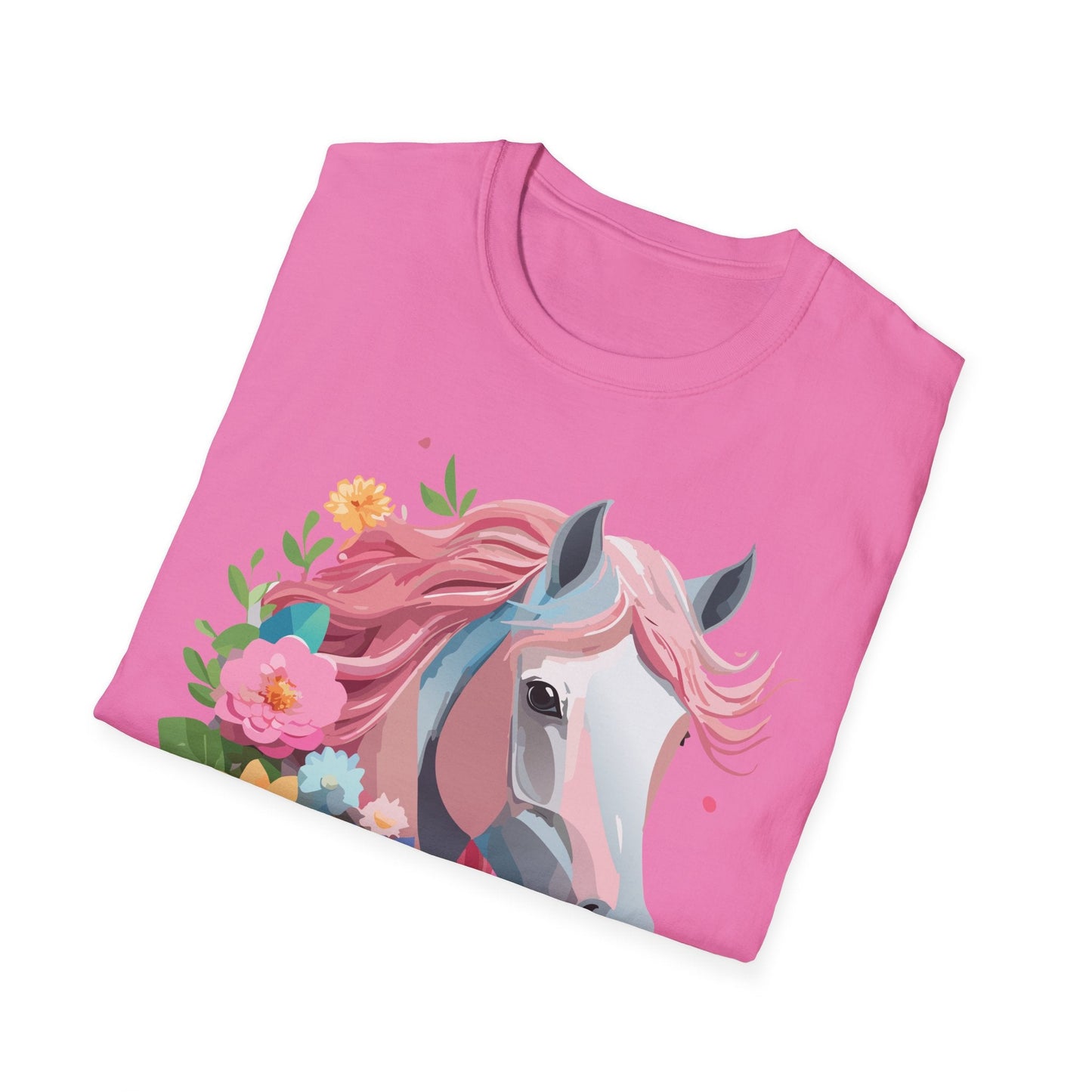 Unisex Horse Shirt Softstyle Cotton Tee With Animal Print Design
