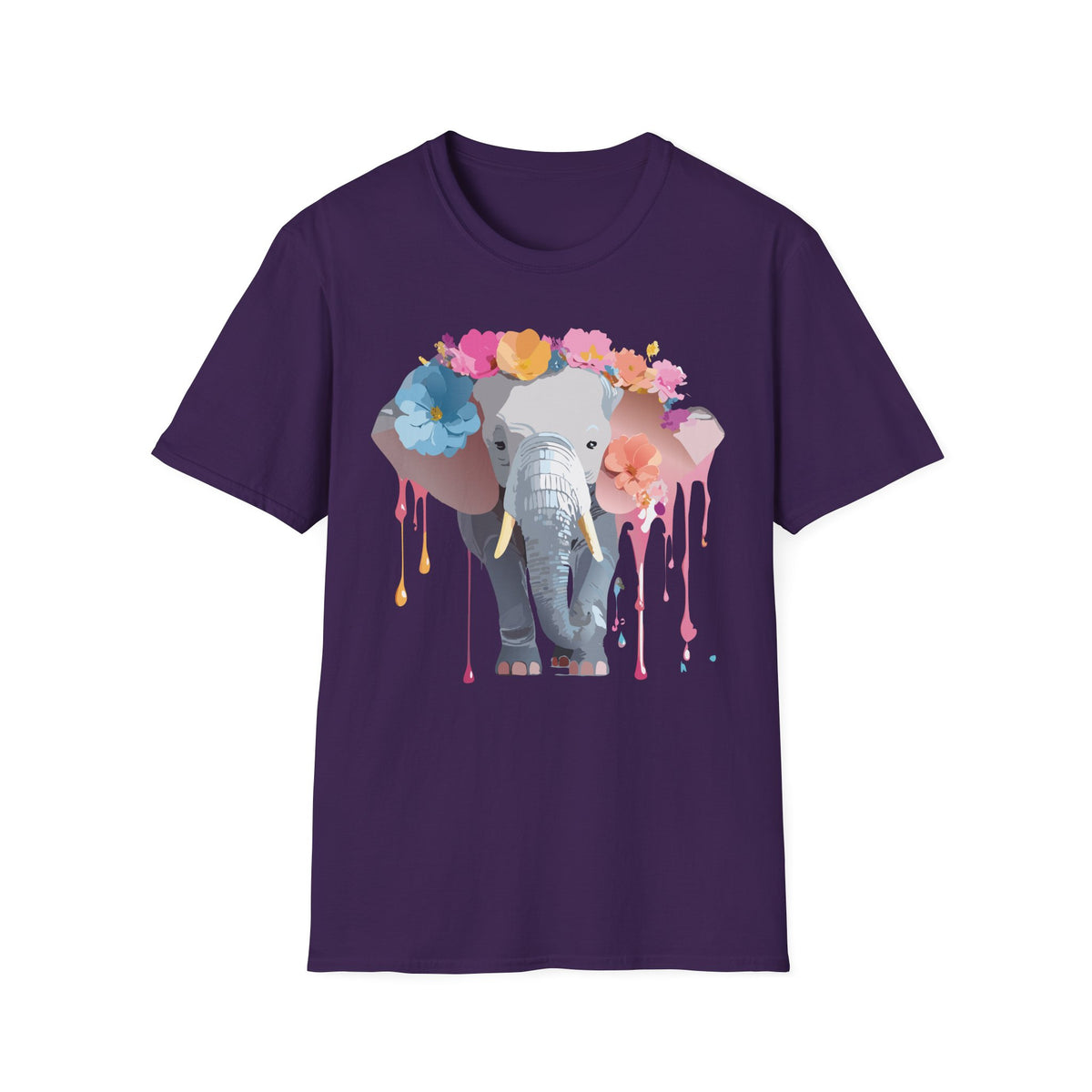 Floral Elephant Tee | Elephant with Flower Crown T-Shirt