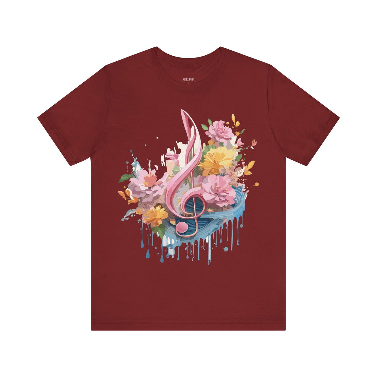 Music Graphic Unisex Cotton Bella+Canvas Tee with Art Design m133