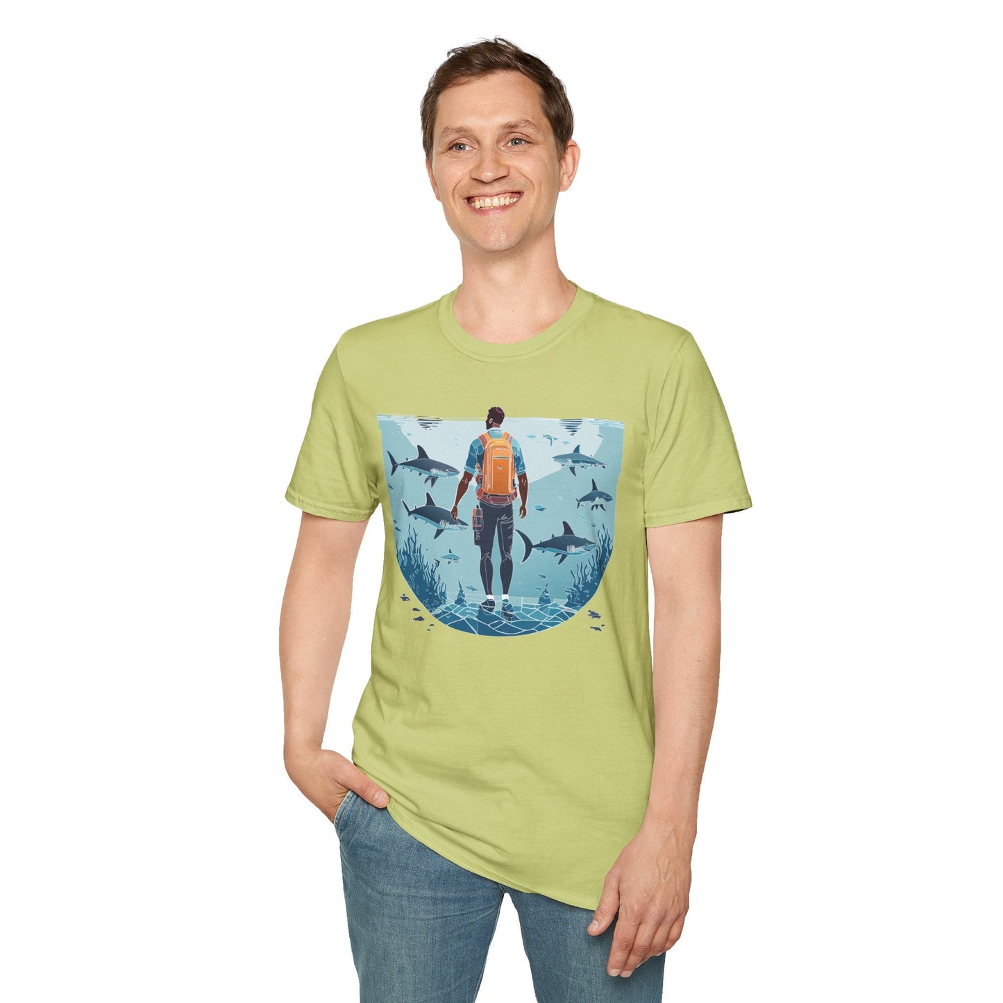 Ocean Tee Shirt Unisex Softstyle T Shirt With Ocean Art Design U Boat Theme Graphic Artwork Edition