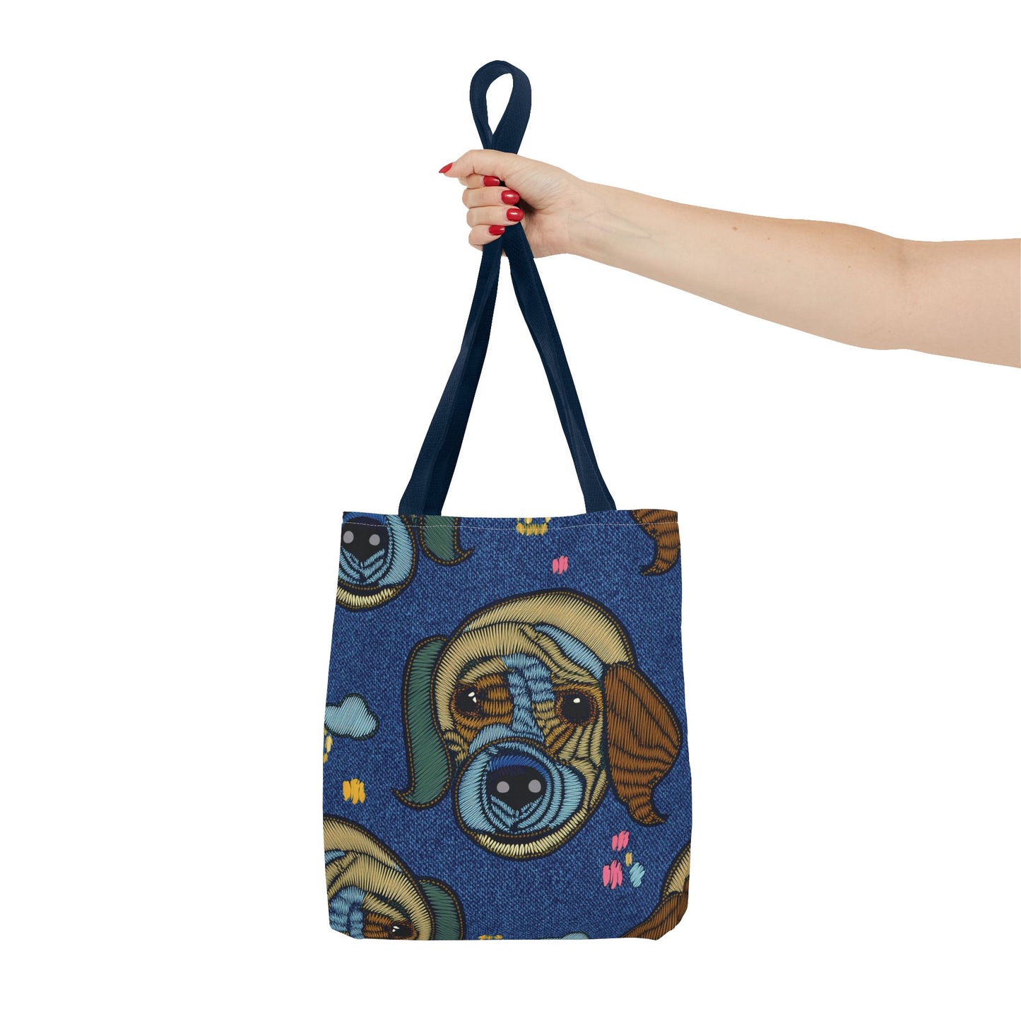 Denim Fabric Imitation Print Unisex Canvas Bag Poly Spun 3 Sizes Tote Bag 191-11