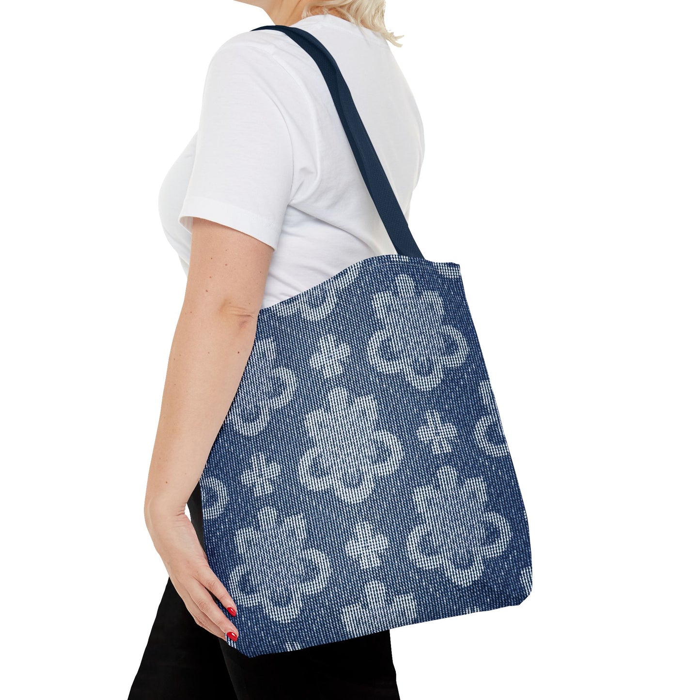 Denim Fabric Imitation Print Unisex Canvas Bag Poly Spun 3 Sizes Tote Bag 108