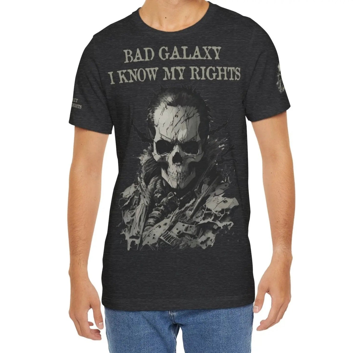 Bad Galaxy Skull T Shirt Made In USA 100 Percent Cotton Eco Friendly Inks Durable Stitching