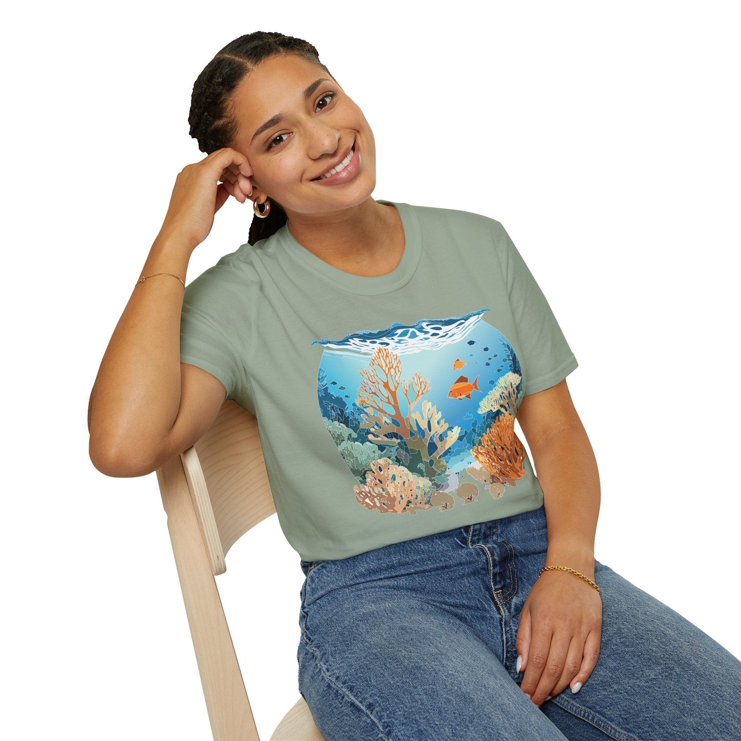 Ocean Tee Shirt Unisex Gildan Softstyle Cotton Tee Shirt 64000 Lightweight Breathable Comfort