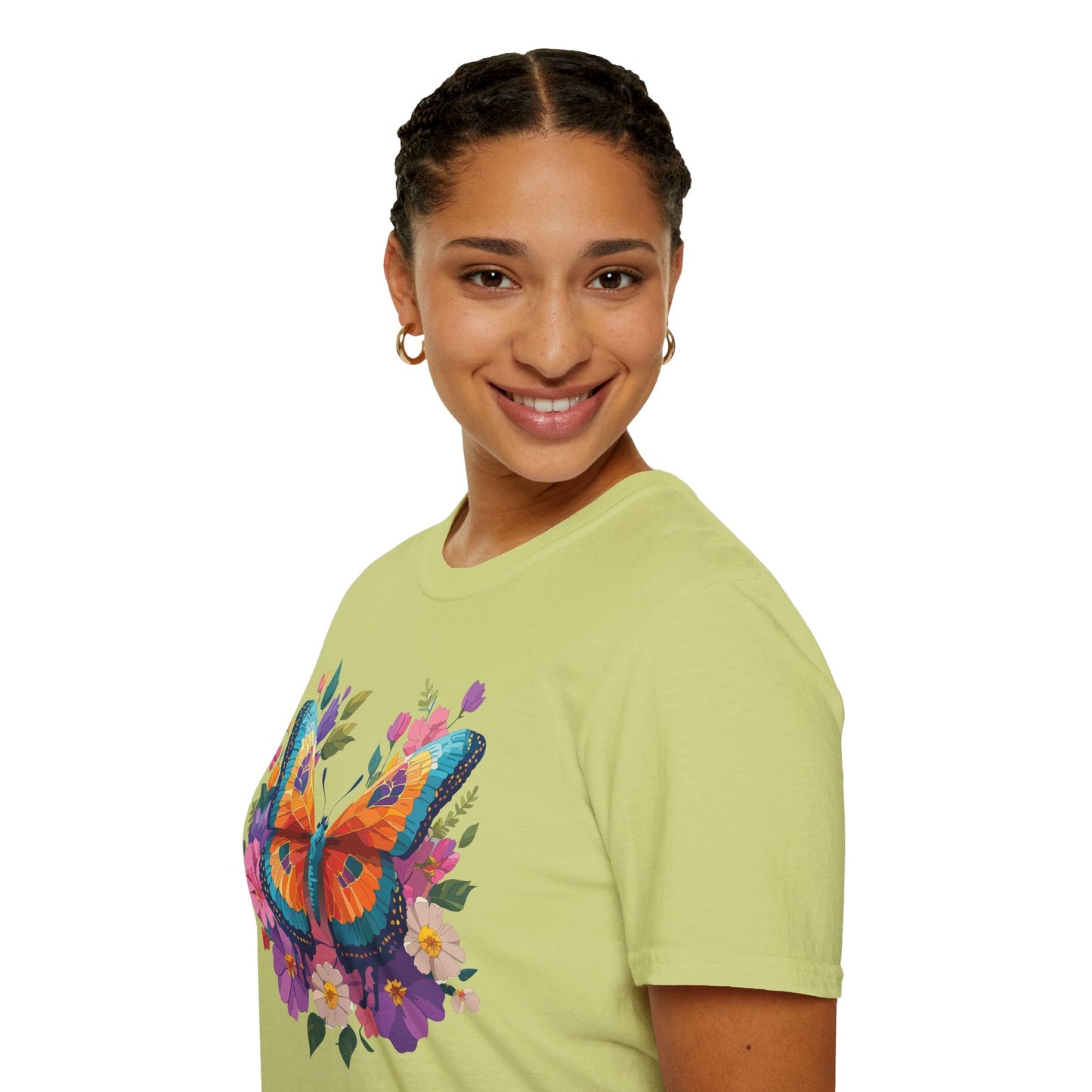 Butterfly Themed Unisex Softstyle T Shirt 100 Cotton Monarch Design Tee Gildan 64000