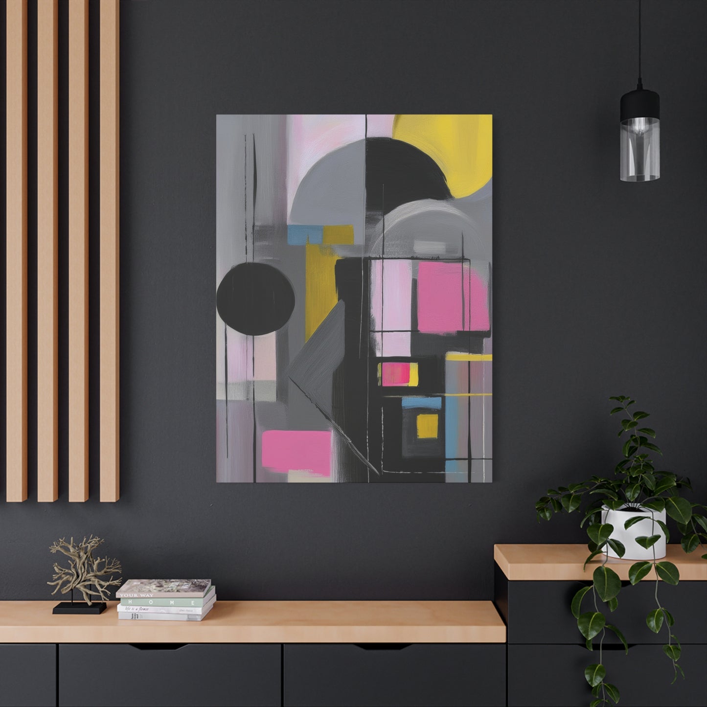 Abstract Geometric Painting Print Canvas 20x24,20x30,24x30 24x32,24x36,30x40 32x48,36x48,40x60 Pine-Wood Inner Frame ABS-37