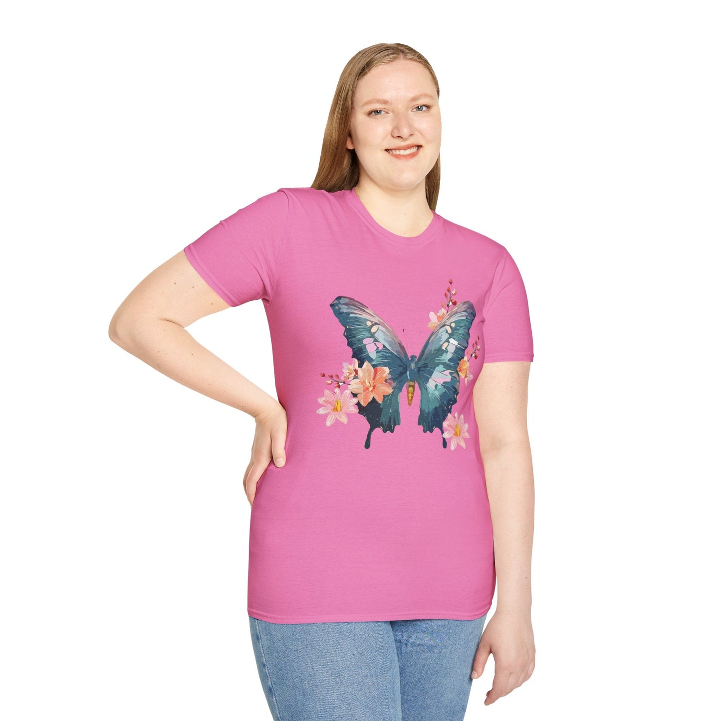 Butterfly T Shirt Unisex Gildan Softstyle 64000 100 Percent Ring Spun Cotton Monarch Tee