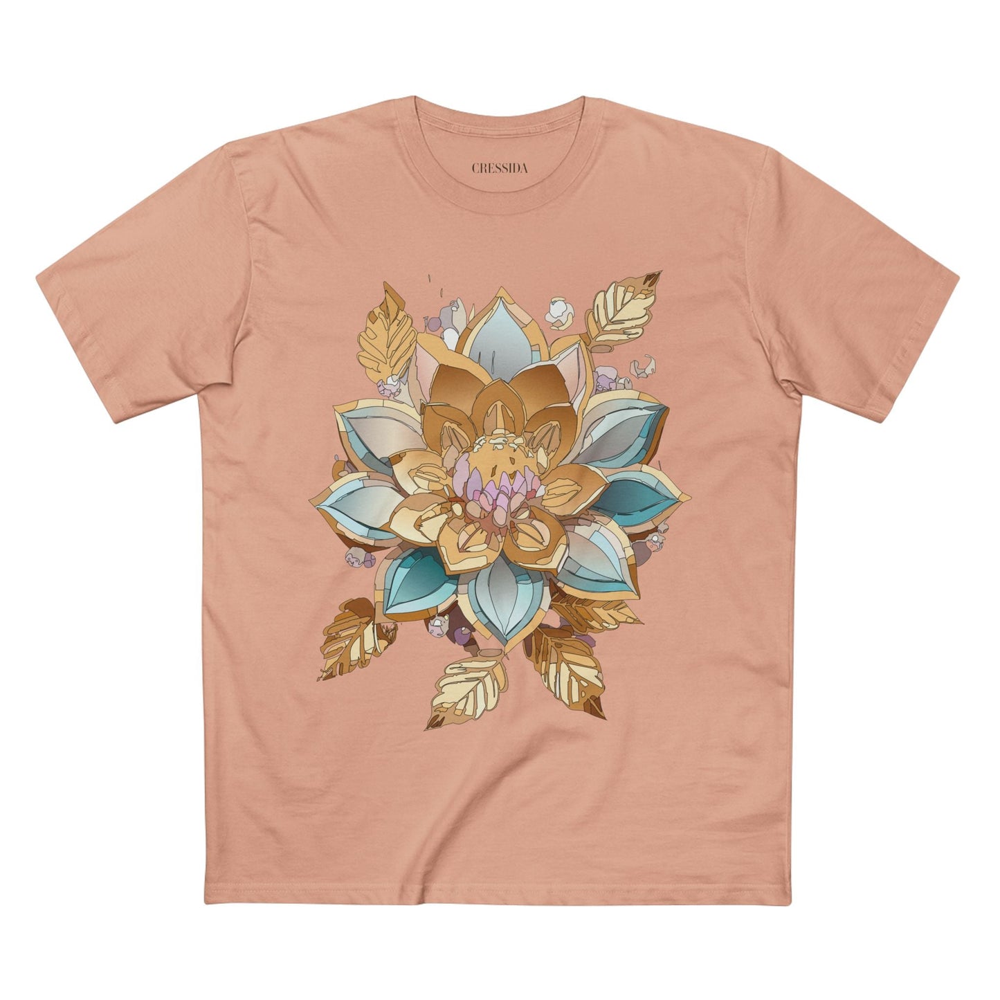 Floral Graphic T-Shirt Unisex 100 Cotton Art Design with Antique Flowers Tee 3