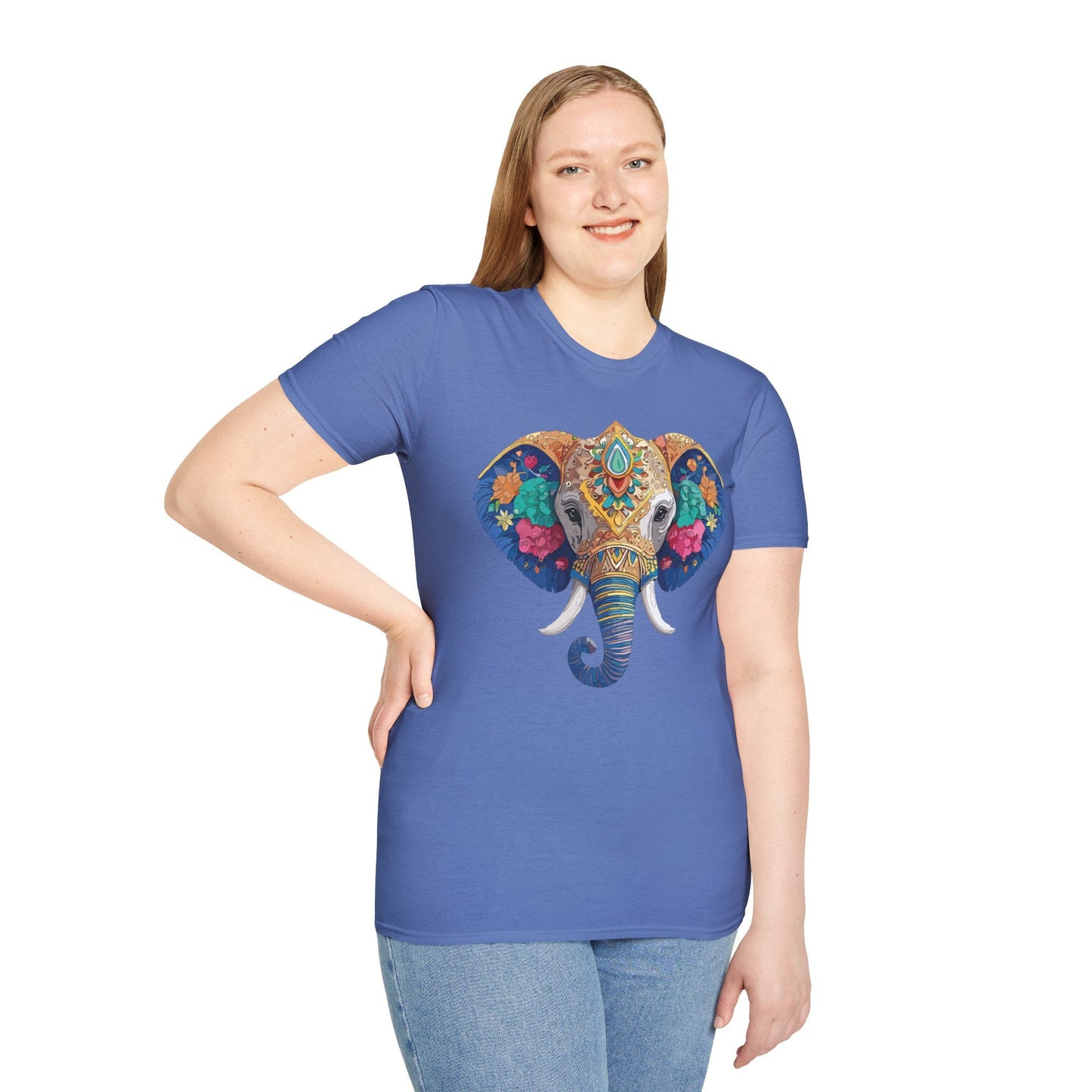 Elephant T Shirt Unisex Gildan Softstyle 64000 100 Percent Cotton Graphic Animal Tee