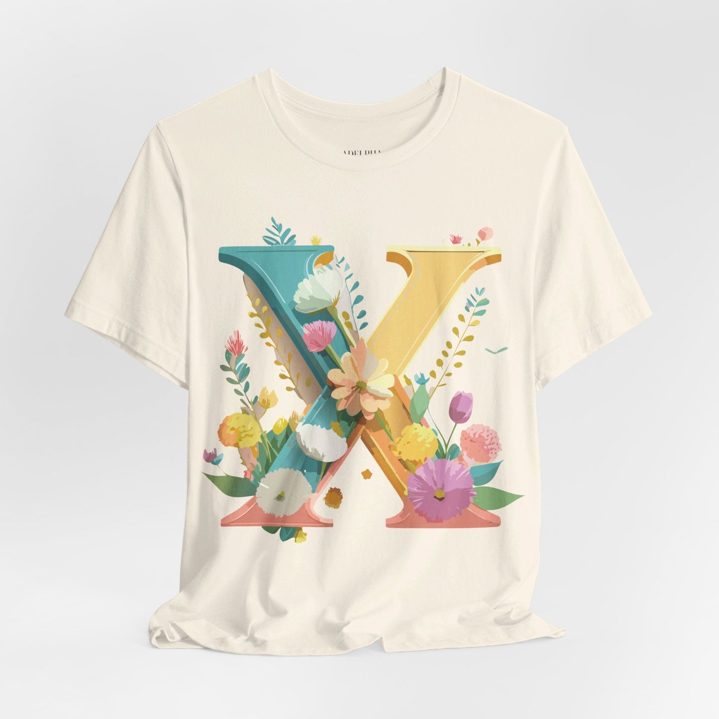Letter X Shirt Unisex Graphic Tee Premium Vintage Inspired Adelpha Artwork Short Sleeve