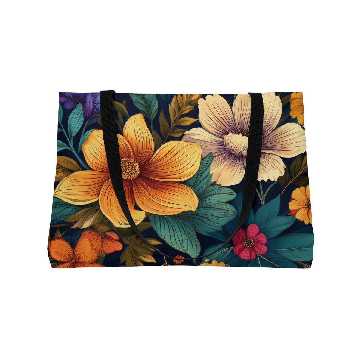 Floral Print Poly Canvas Weekender Bag 1