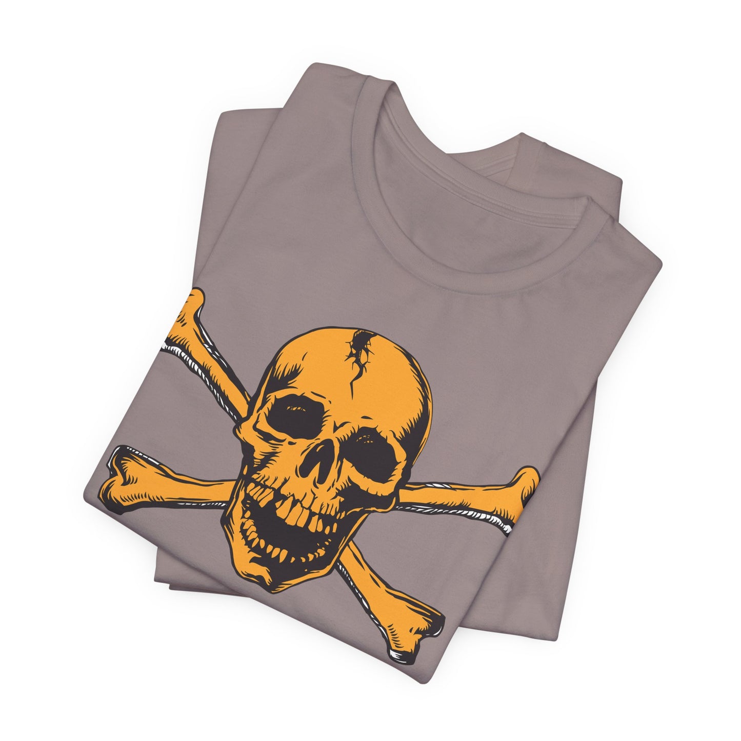 Orange Skull Graphic Design Tee, Skull Shirt, Vintage Tees, Art Design T-Shirt, Vintage Graphic Tee, Art Shirts with Skulls