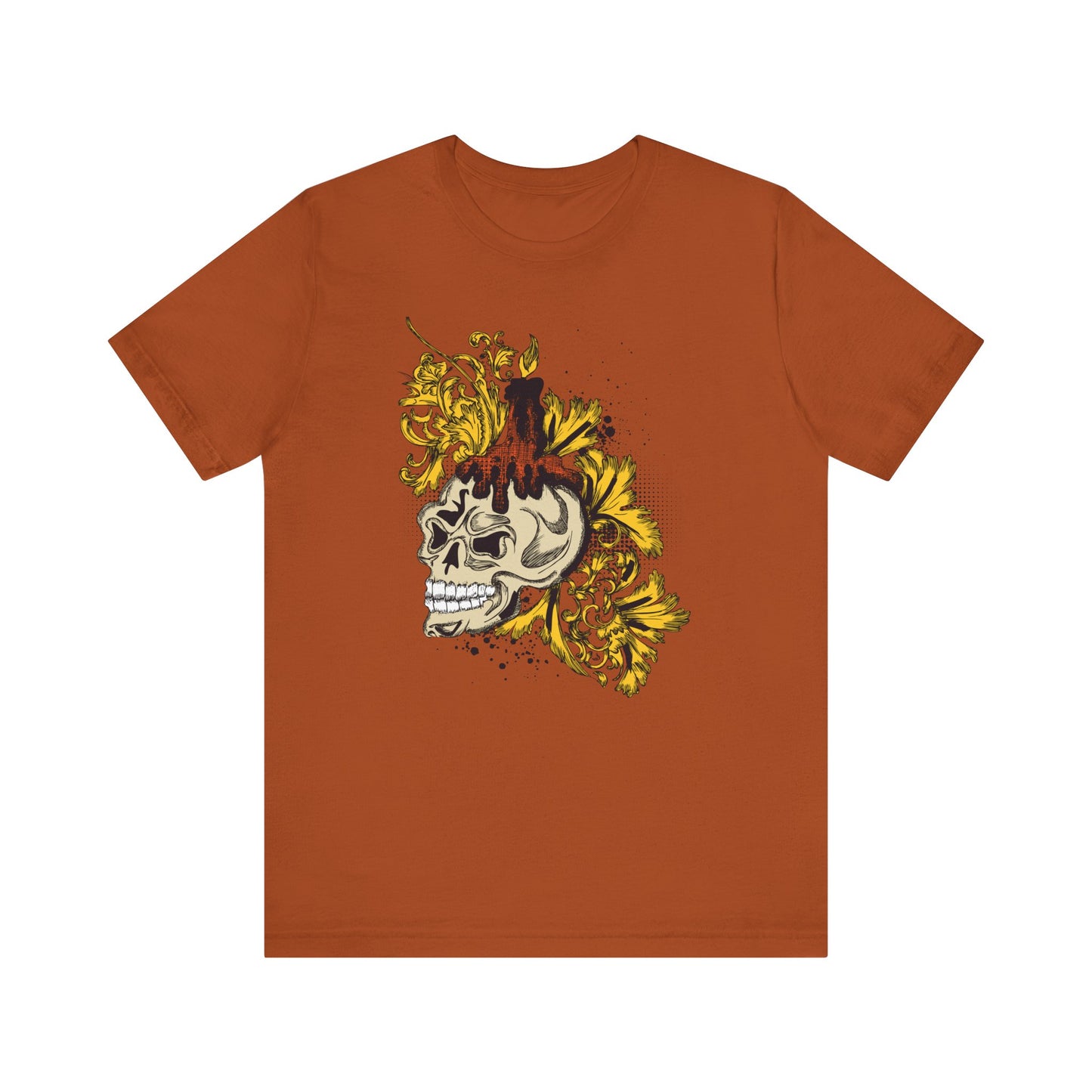 Rock Skull Graphic Design Tee, Skull Shirt, Vintage Tees, Art Design T-Shirt, Vintage Graphic Tee, Art Shirts with Skulls 3