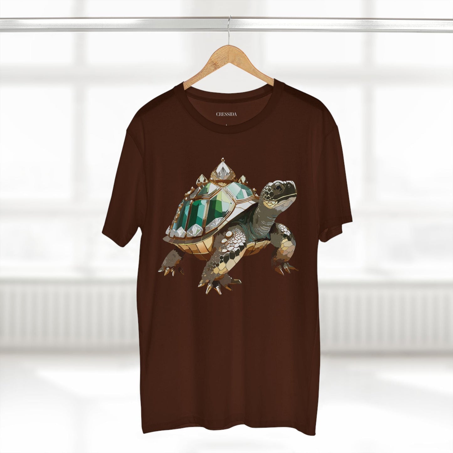 Turtle Graphic Unisex 100 Cotton Tee With Unique Animal Golden Medallion Art Design 32