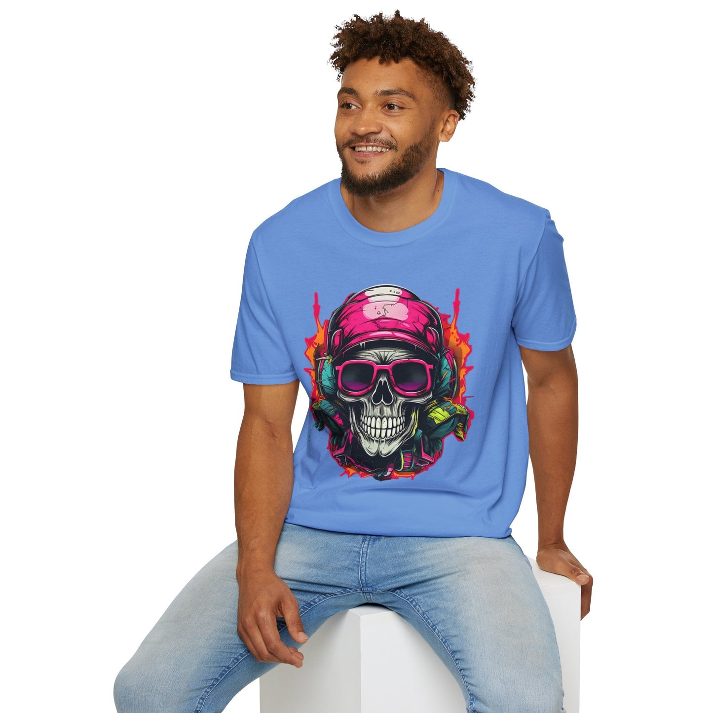 Skull Graphic Unisex Cotton T-shirt with Skeleton Artwork Design 25