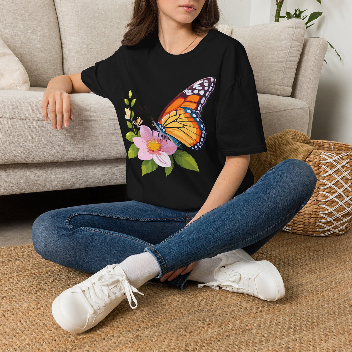 Butterfly and Wildflower Graphic Tee Unisex 100 Cotton Gildan T-Shirt