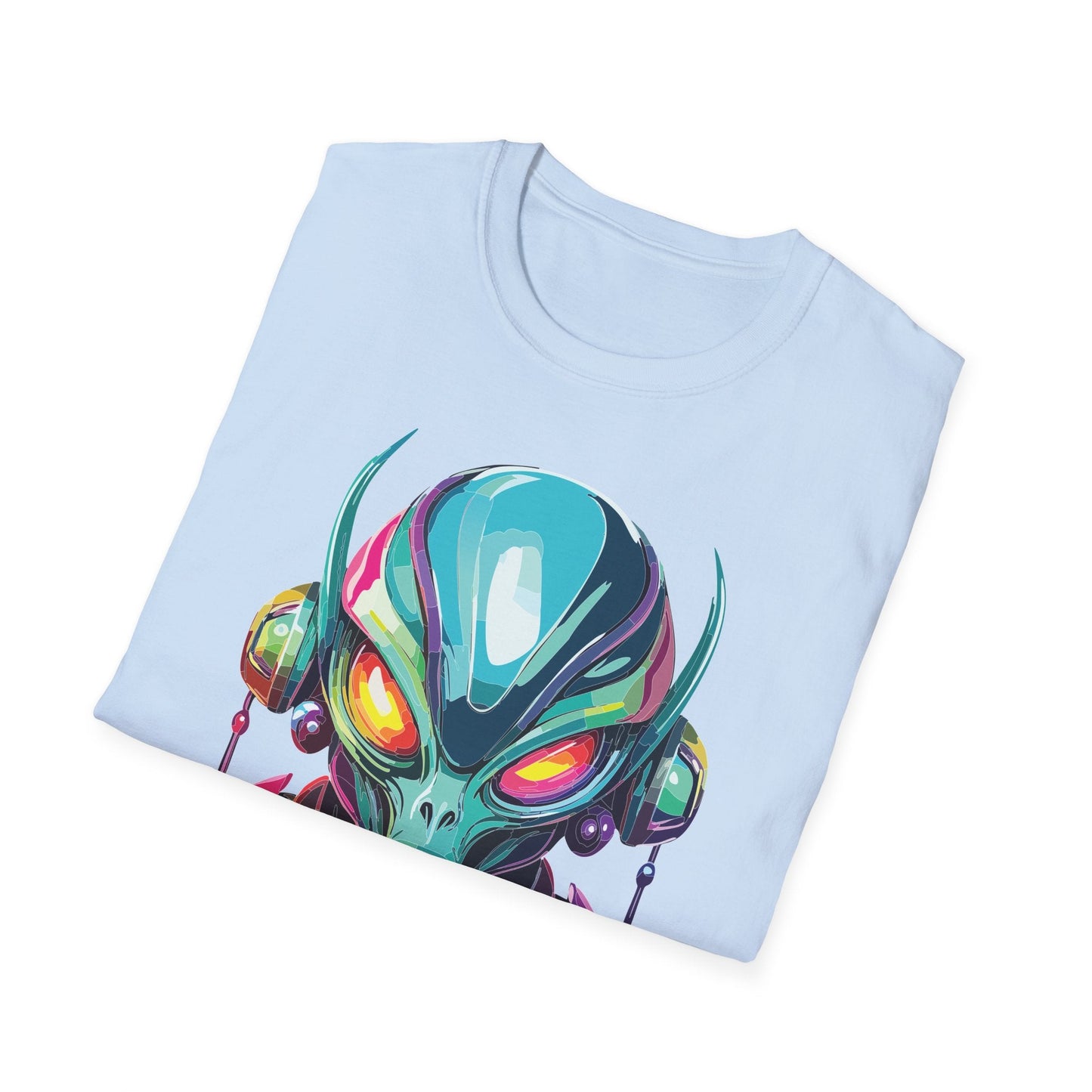 Alien Cosmos Unisex Cotton T Shirt With Alien Artwork Softstyle Ring Spun Cotton 64000
