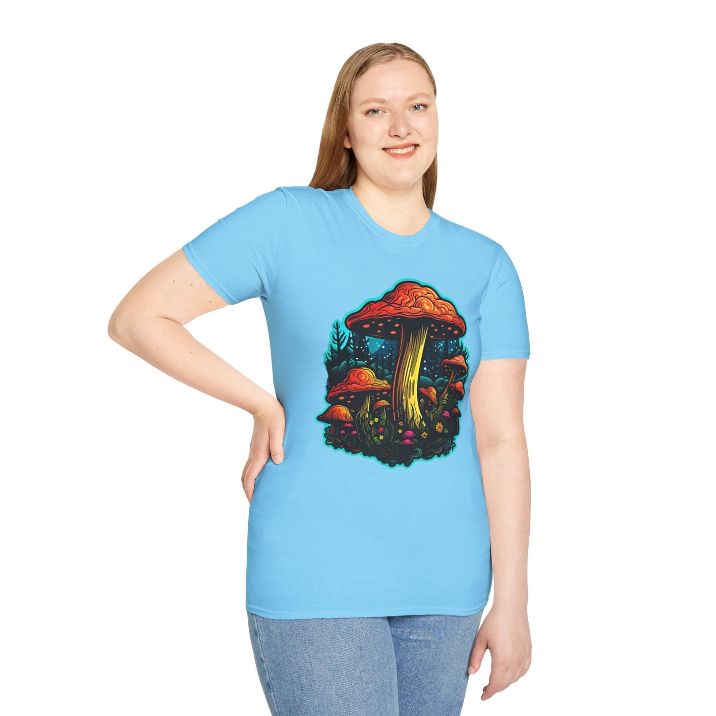 Mashroom Tee Shirt Unisex Softstyle 64000 With Funny Mashroom Fungus Graphic Design