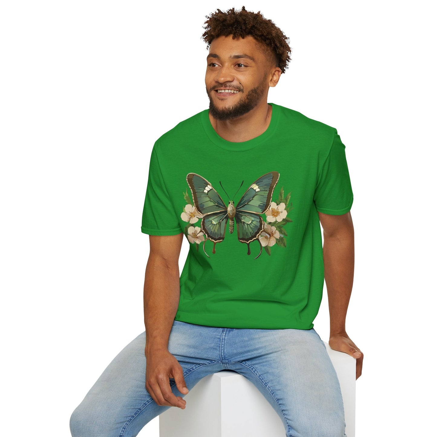 Butterfly Shirt Monarch Style Unisex T Shirt Gildan Softstyle 64000 100 Percent Ring Spun Cotton