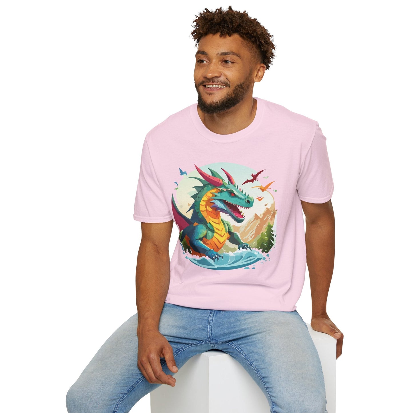 Dragon Graphic Unisex Cotton Softstyle Art Design Tee With Animals 12