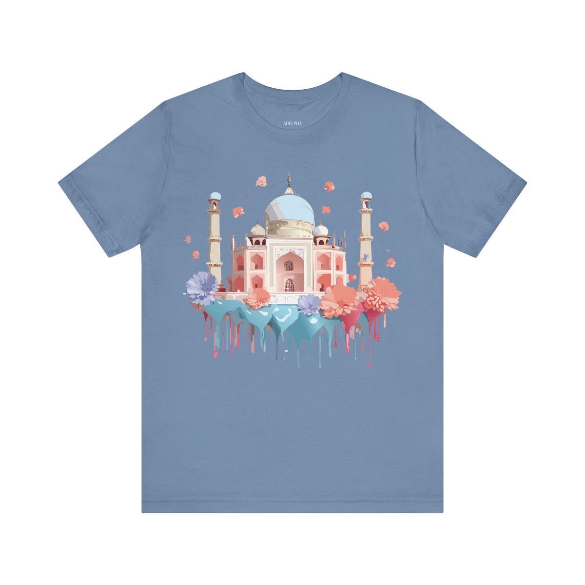 Graphic Unisex Cotton Bella+Canvas Tee Shirt with Taj Mahal
