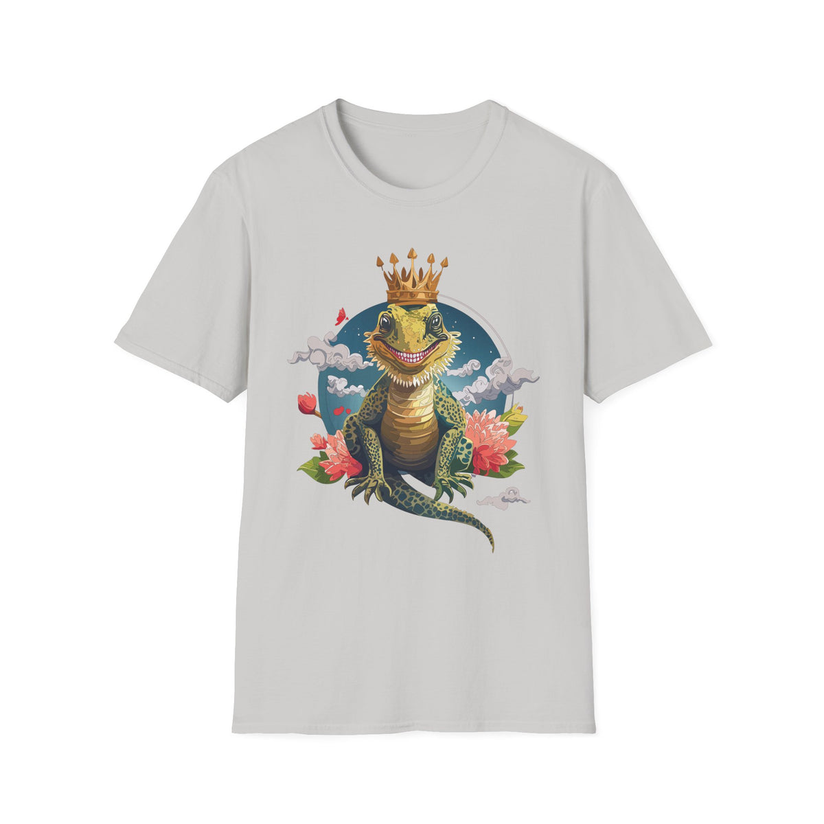 Crowned Lizard King T-Shirt | Royal Gecko Illustration