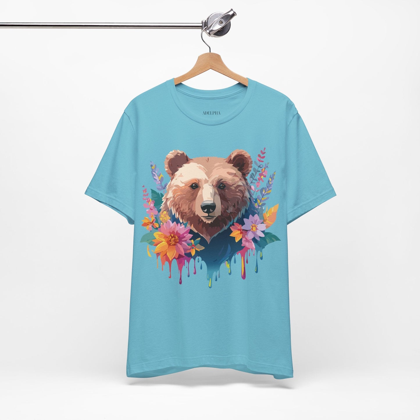 Bear Graphic Unisex 100 Cotton Short Sleeve Art Design Vintage T-Shirt 5
