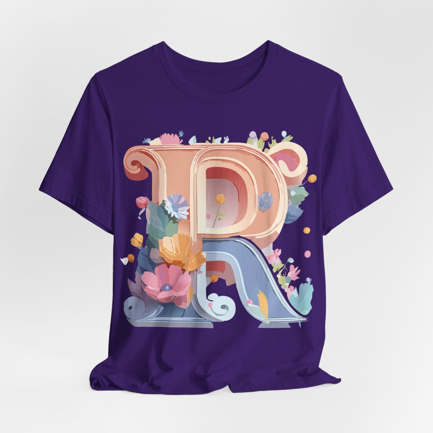 Letter R Shirt Unisex Graphic Tee Premium Cotton Vintage Inspired Art By Adelpha Short Sleeve