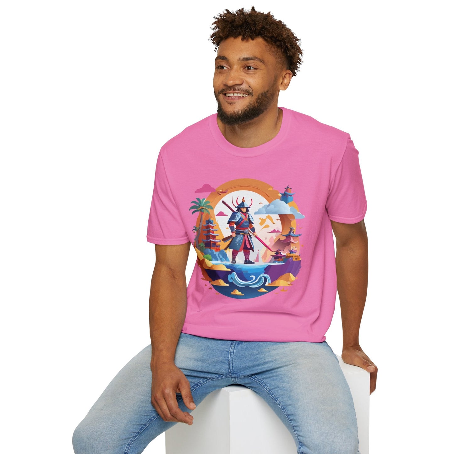Samurai T Shirt Unisex Gildan Softstyle 64000 100 Percent Ring Spun Cotton Lightweight Tee