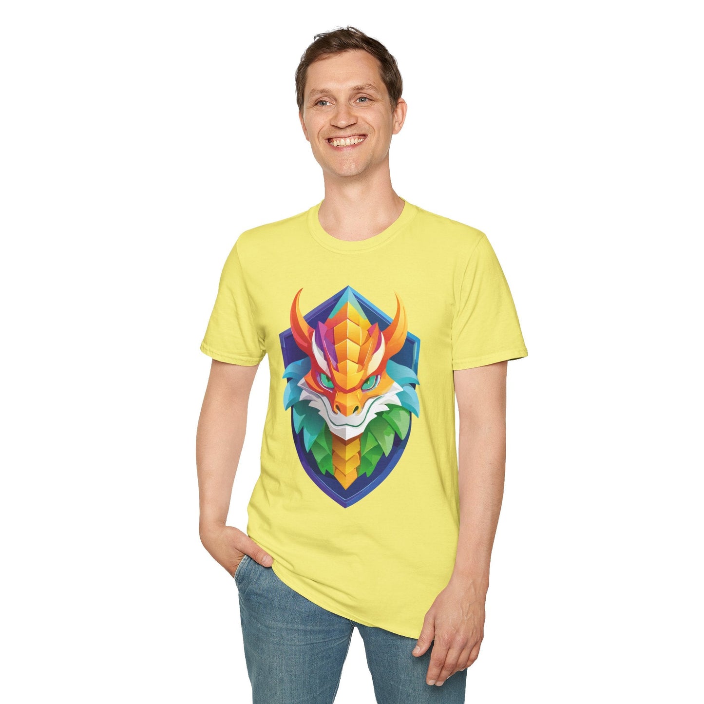 Dragon Graphic Unisex Cotton Softstyle Art Design Tee With Animals 6