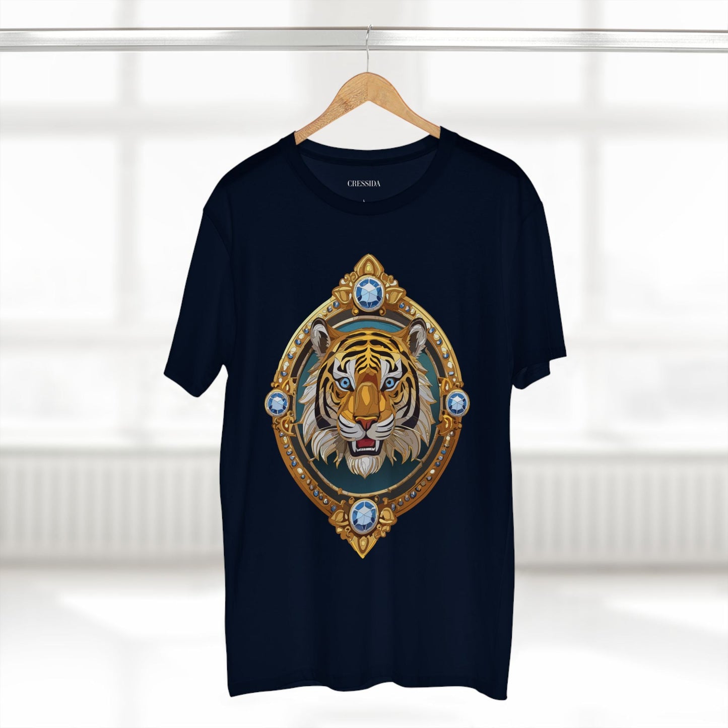 Tiger Graphic Unisex 100 Cotton Tee With Unique Animal Golden Medallion Art Design 6
