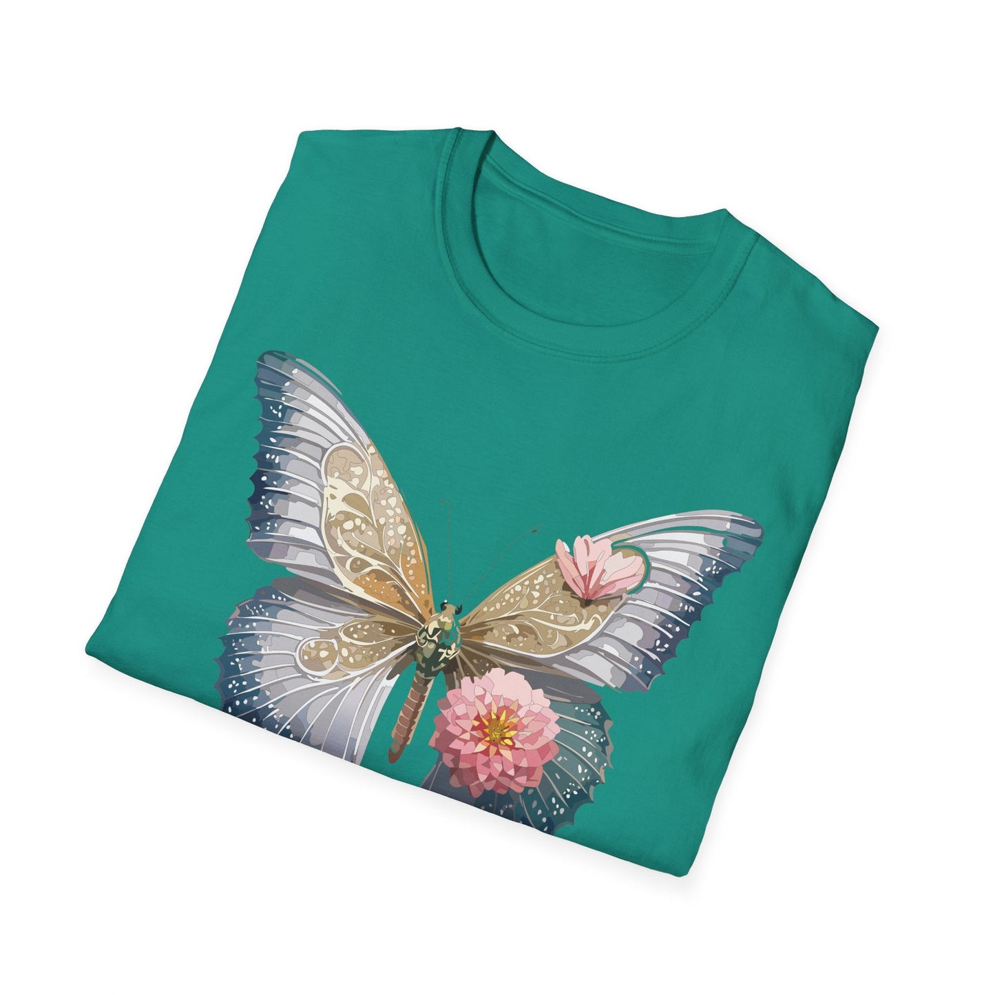 Unisex Monarch Butterfly T Shirt Softstyle Gildan 64000 100 Percent Ring Spun Cotton Tee