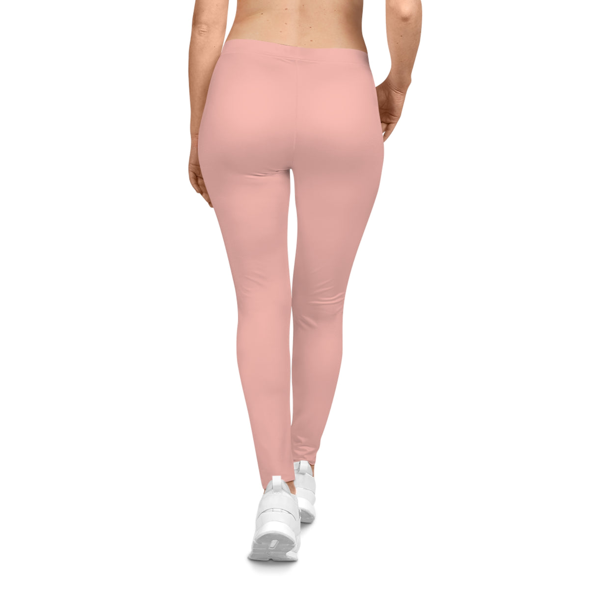 Powder Blush Rose Pink Color Women's Poly-Span Casual Leggings XS-2XL