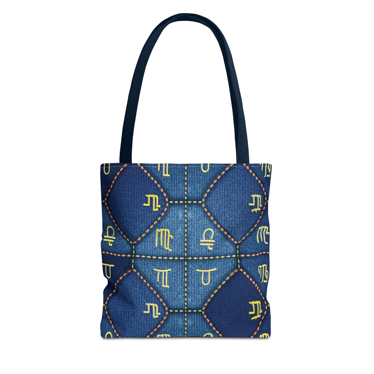 Denim Fabric Imitation Print Unisex Canvas Bag Poly Spun 3 Sizes Tote Bag 184-2