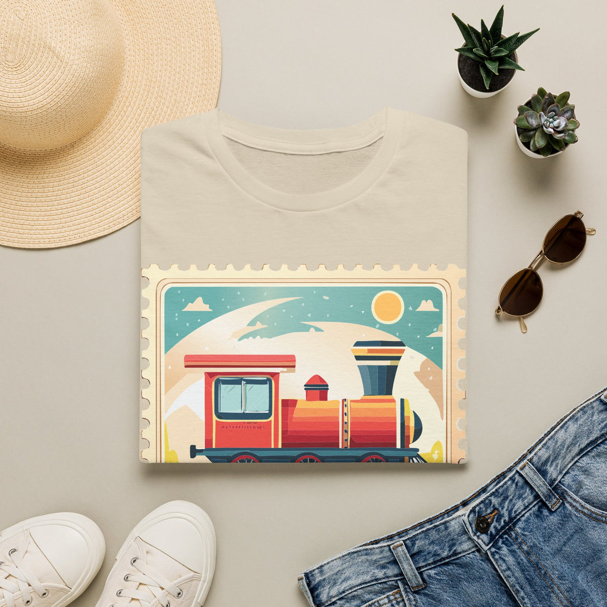Vintage Steam Train T-Shirt | Retro Locomotive Graphic Tee Unisex 100 Cotton Gildan T-Shirt
