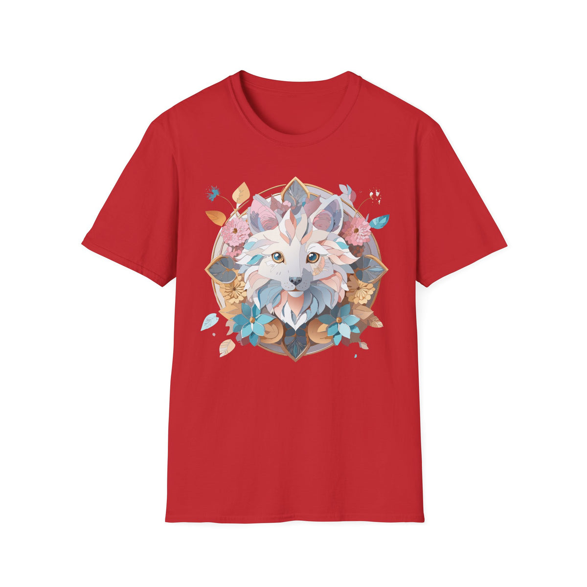 Floral Fox Mandala T-Shirt | Fox Face Tee, Boho Nature Animal Design