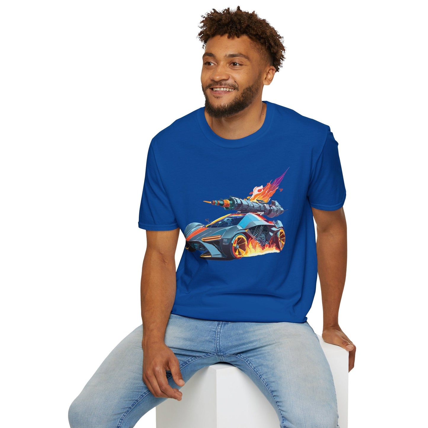 Car Graphic Unisex Cotto Softstyle Art Design with Hot Wheels Artwork Tee 5