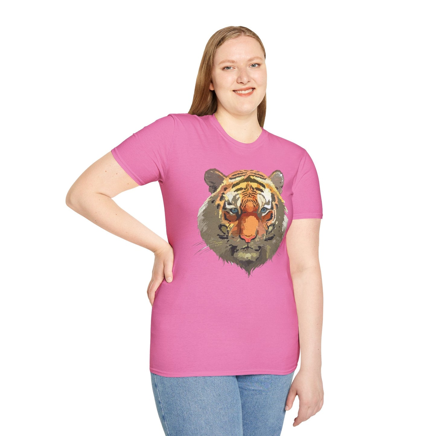 Unisex Tiger Shirt Gildan Softstyle 64000 Cotton Tee For Everyday Comfort