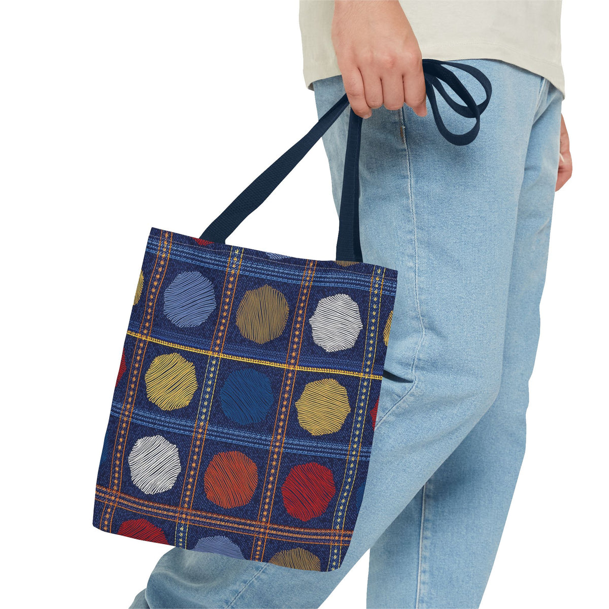 Denim Fabric Imitation Print Unisex Canvas Bag Poly Spun 3 Sizes Tote Bag 186