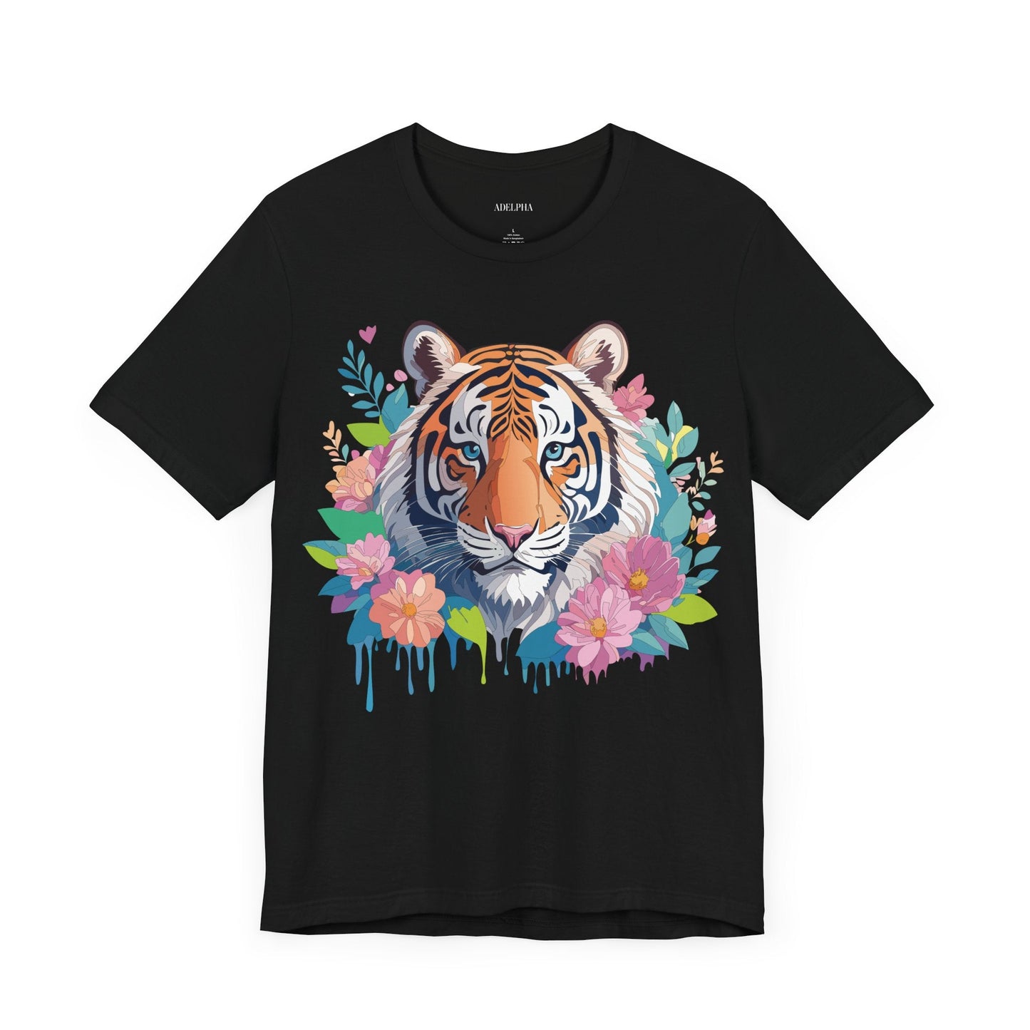Tiger Graphic Tee Unisex Short Sleeve Shirt By Adelpha Art Design Vintage Inspired